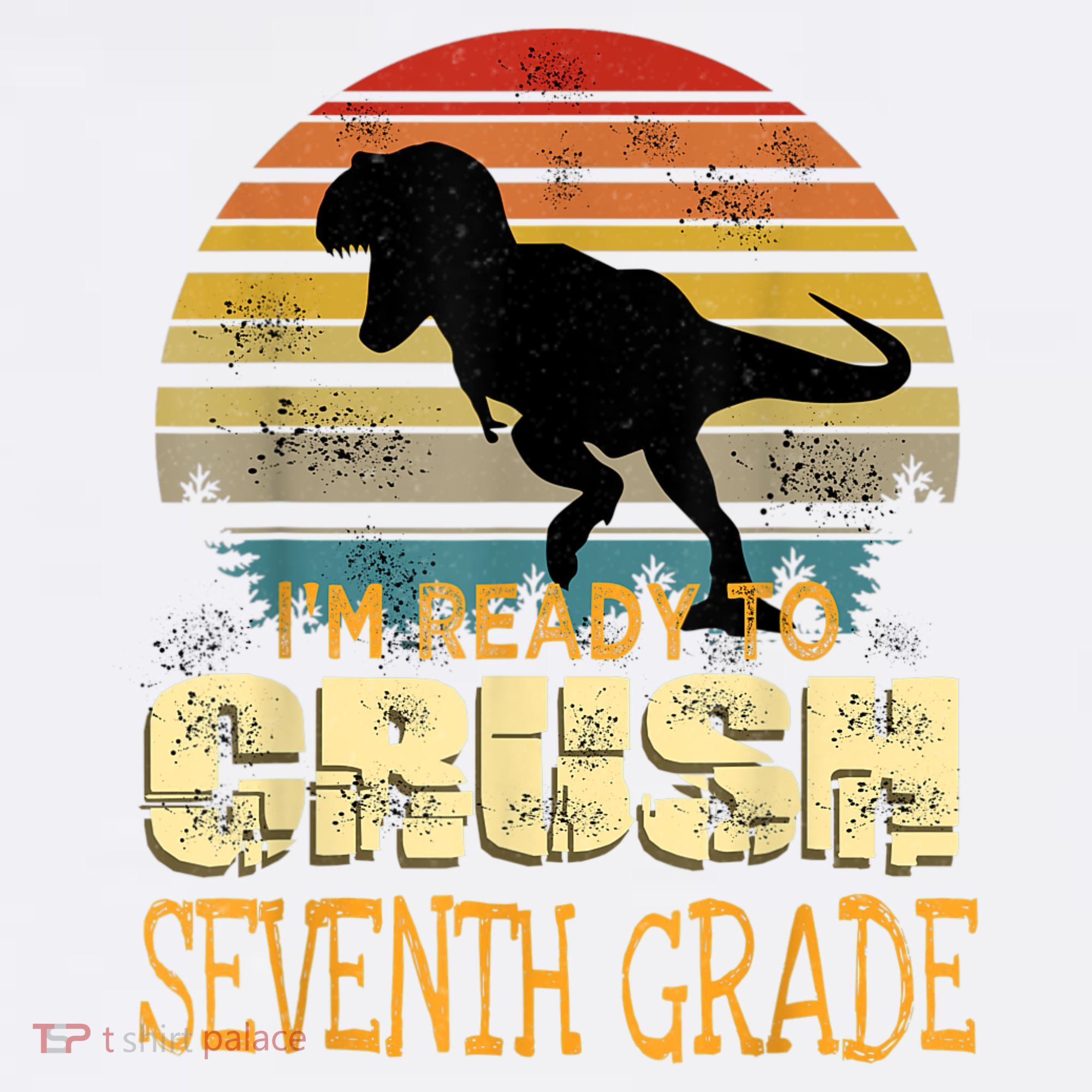 Ready Crush Seventh 7th Grade Dinosaur Back To School Boy Baby Bodysuit