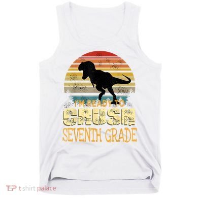 Ready Crush Seventh 7th Grade Dinosaur Back To School Boy Tank Top