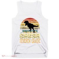 Ready Crush Seventh 7th Grade Dinosaur Back To School Boy Tank Top thumb 0