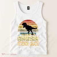 Ready Crush Seventh 7th Grade Dinosaur Back To School Boy Tank Top thumb 2