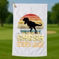 Ready Crush Seventh 7th Grade Dinosaur Back To School Boy Golf Towel thumb 1