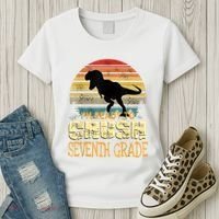 Ready Crush Seventh 7th Grade Dinosaur Back To School Boy Women's T-Shirt thumb 3