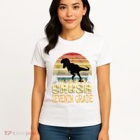Ready Crush Seventh 7th Grade Dinosaur Back To School Boy Women's T-Shirt thumb 4