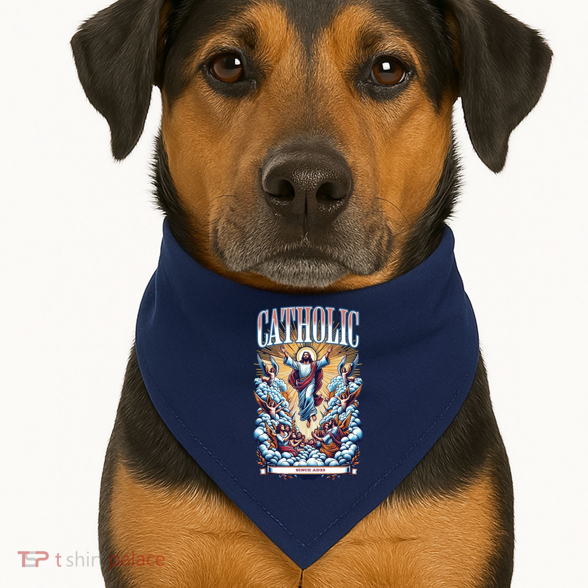 Roman Catholic Since AD 33 Jesus Christ  USA-Made Doggie Bandana