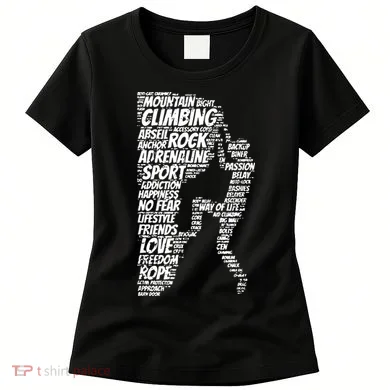 Rock Climbing Shape Typography Women's T-Shirt