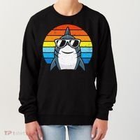 Retro Cool Shark With Sunglasses Funny Shark Women's Sweatshirt thumb 0