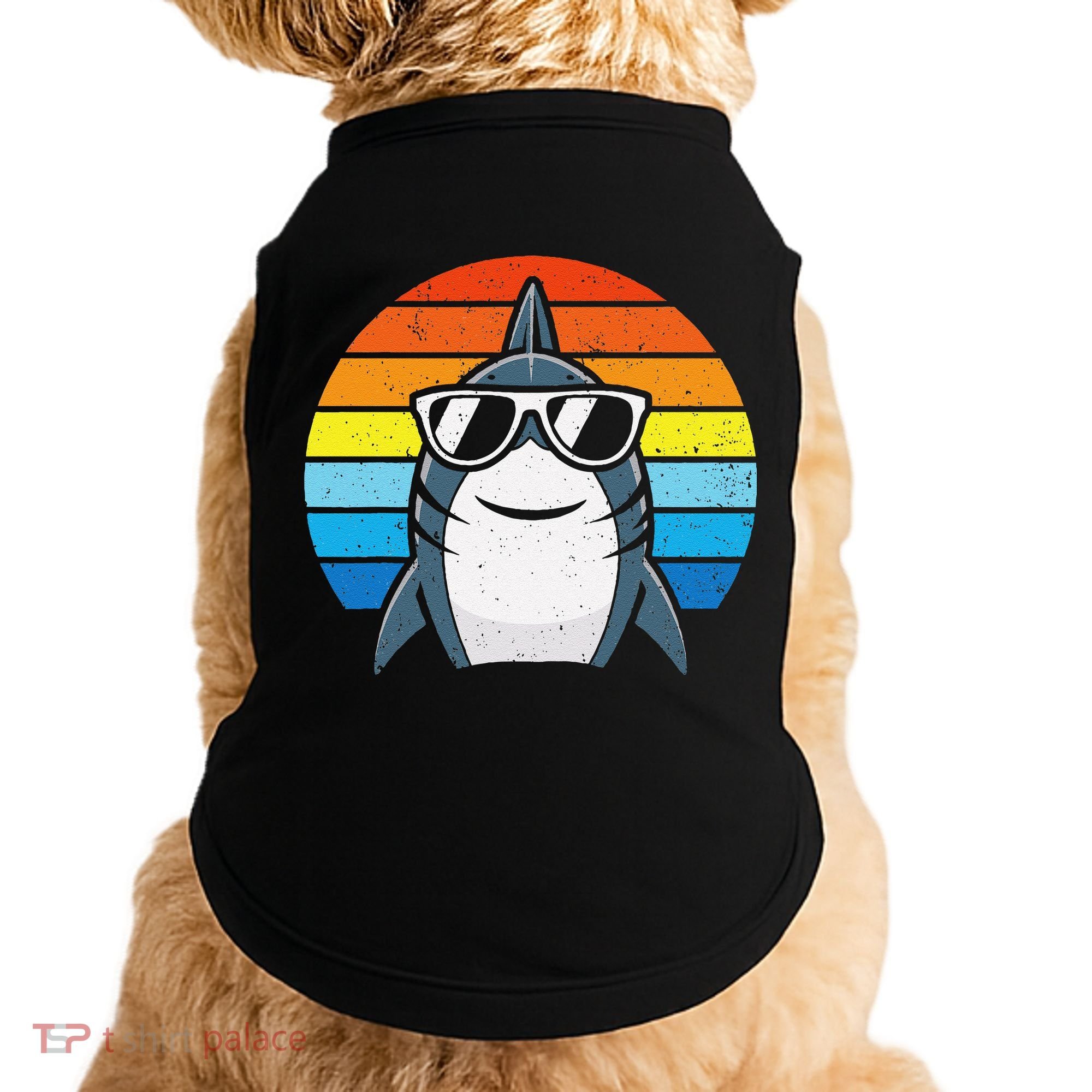 Retro Cool Shark With Sunglasses Funny Shark Doggie Tank