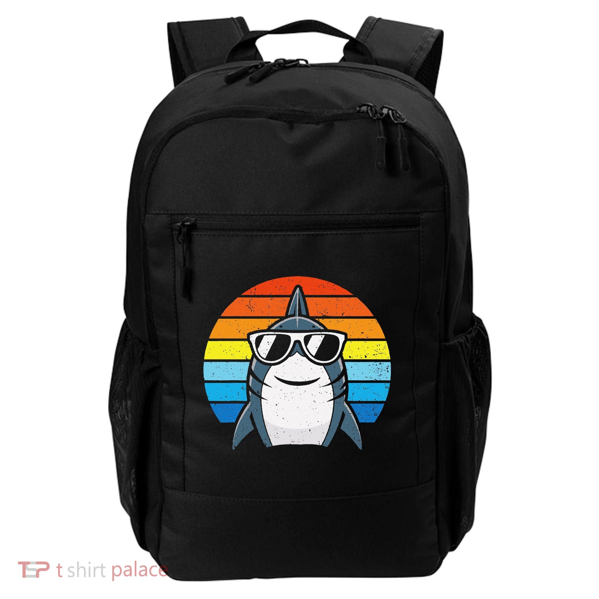 Retro Cool Shark With Sunglasses Funny Shark Backpack