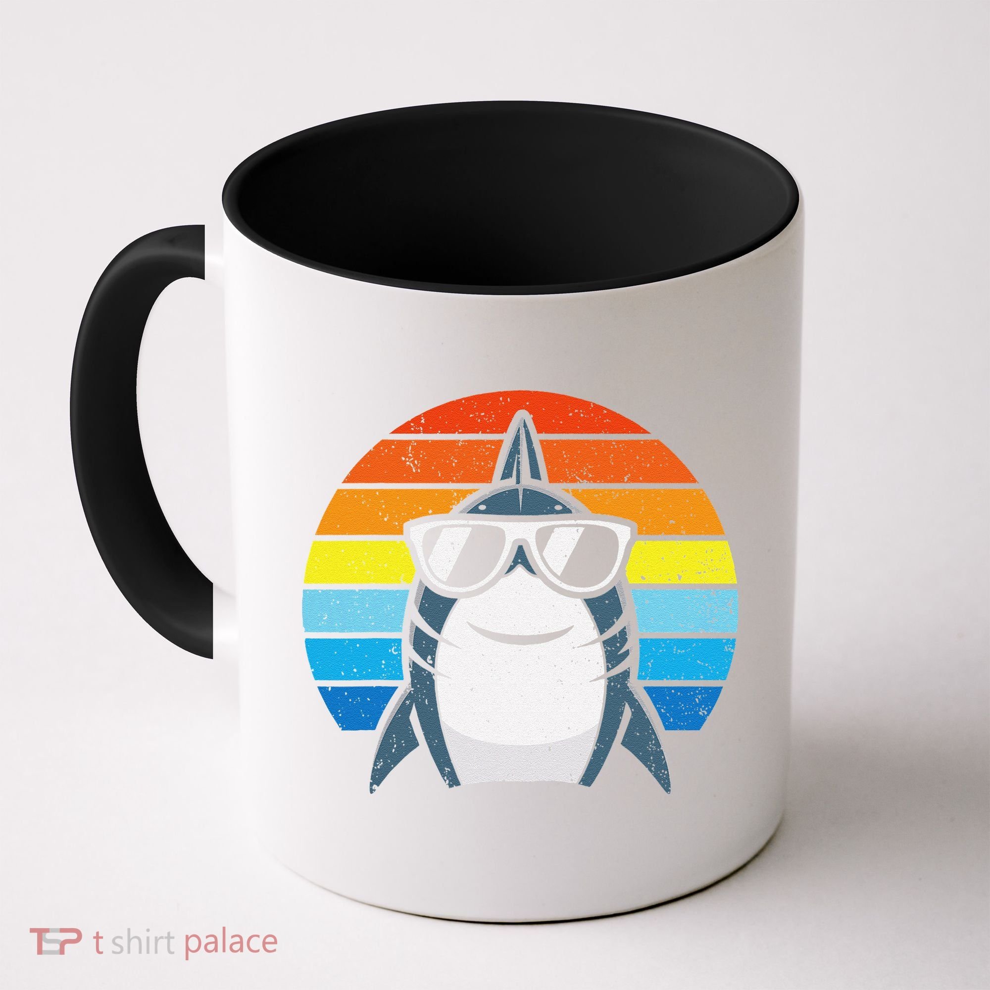 Retro Cool Shark With Sunglasses Funny Shark Coffee Mug