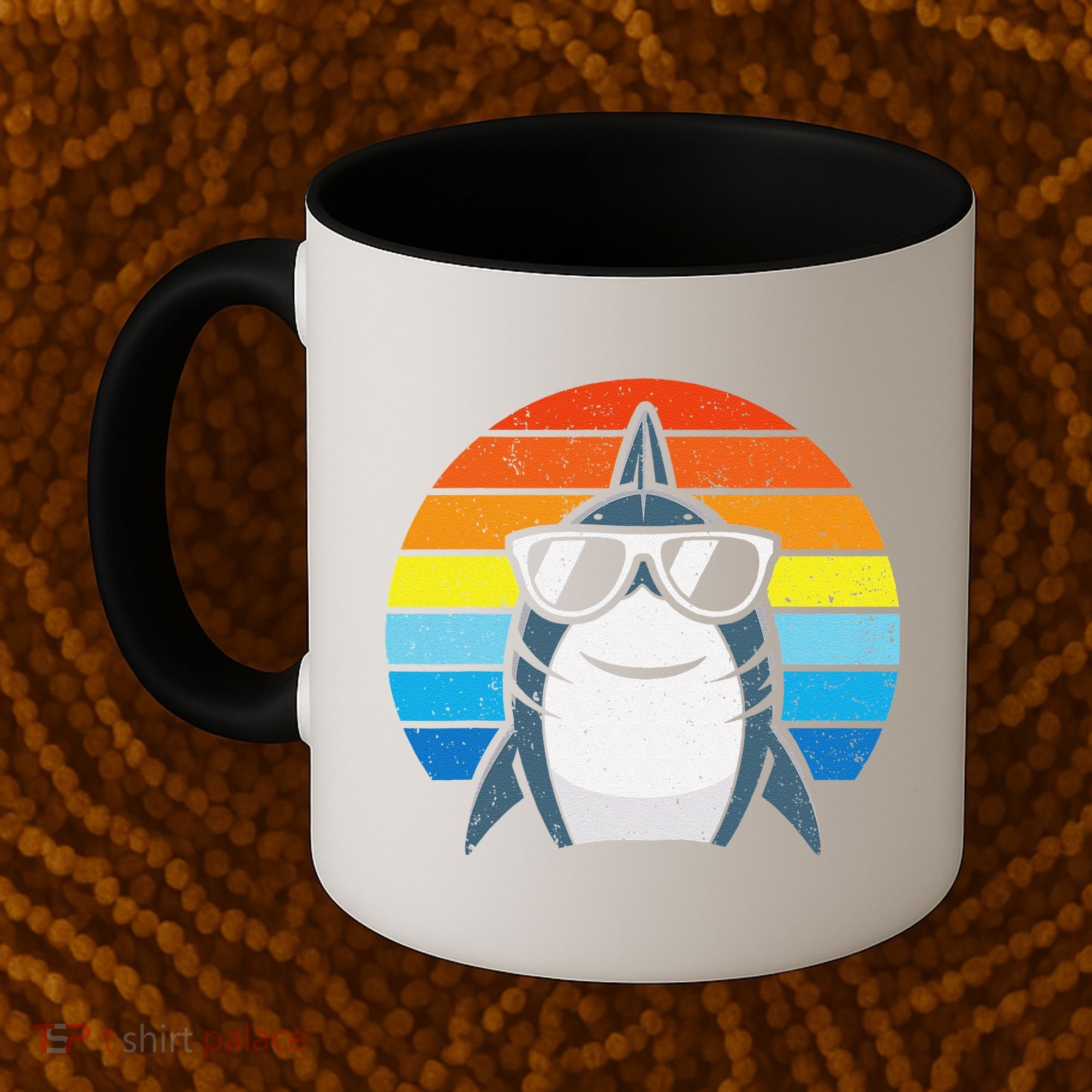 Retro Cool Shark With Sunglasses Funny Shark Coffee Mug