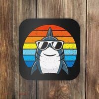 Retro Cool Shark With Sunglasses Funny Shark Coaster thumb 0