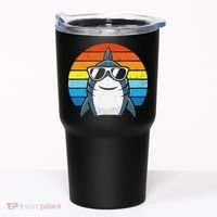 Retro Cool Shark With Sunglasses Funny Shark Tumbler thumb 0