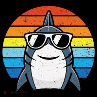 Retro Cool Shark With Sunglasses Funny Shark Ornament thumb 1