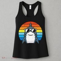 Retro Cool Shark With Sunglasses Funny Shark Women's Tank Top thumb 3