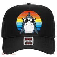Retro Cool Shark With Sunglasses Funny Shark Hat thumb 0