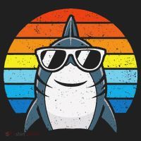 Retro Cool Shark With Sunglasses Funny Shark Hat thumb 2