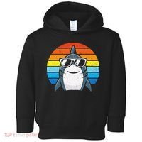 Retro Cool Shark With Sunglasses Funny Shark Toddler Hoodie thumb 0