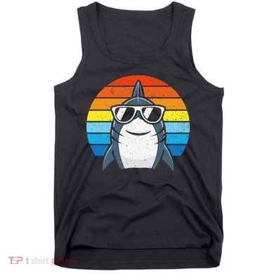 Retro Cool Shark With Sunglasses Funny Shark Tank Top