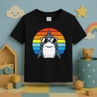 Retro Cool Shark With Sunglasses Funny Shark Toddler T-Shirt thumb 3