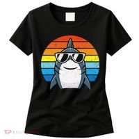 Retro Cool Shark With Sunglasses Funny Shark Women's T-Shirt thumb 0