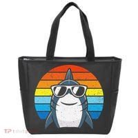 Retro Cool Shark With Sunglasses Funny Shark Tote Bag thumb 0
