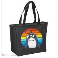 Retro Cool Shark With Sunglasses Funny Shark Tote Bag thumb 2