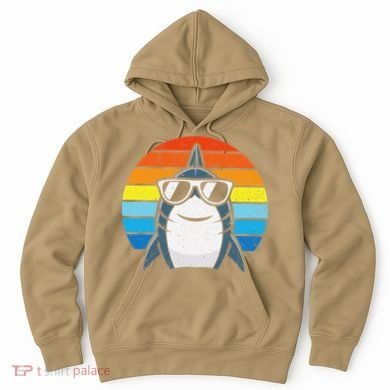Retro Cool Shark With Sunglasses Funny Shark Hoodie