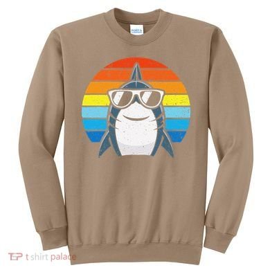 Retro Cool Shark With Sunglasses Funny Shark Sweatshirt