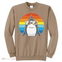 Retro Cool Shark With Sunglasses Funny Shark Sweatshirt thumb 0