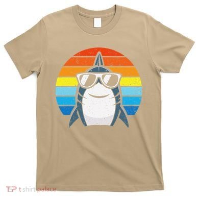 Retro Cool Shark With Sunglasses Funny Shark T-Shirt