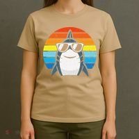 Retro Cool Shark With Sunglasses Funny Shark T-Shirt thumb 4