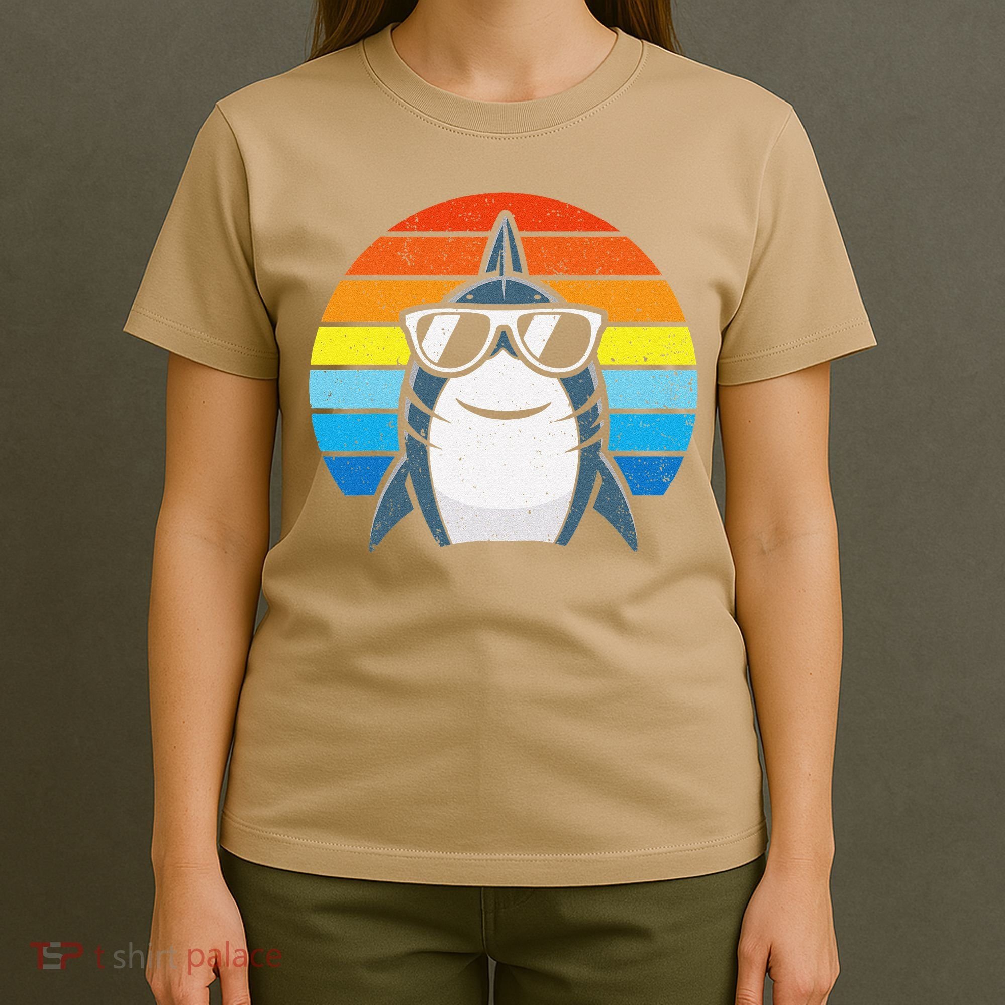 Retro Cool Shark With Sunglasses Funny Shark T-Shirt
