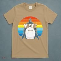 Retro Cool Shark With Sunglasses Funny Shark T-Shirt thumb 5