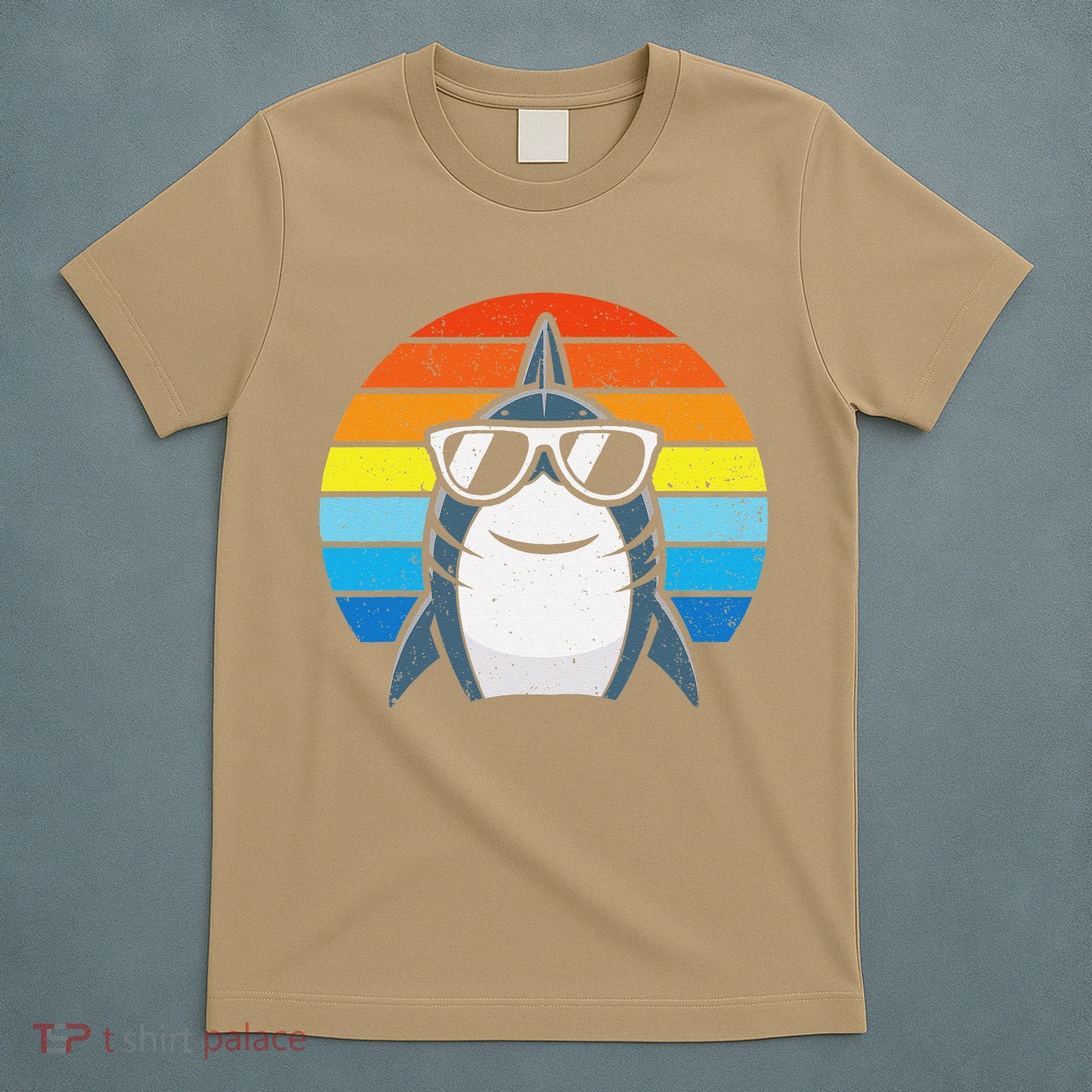 Retro Cool Shark With Sunglasses Funny Shark T-Shirt