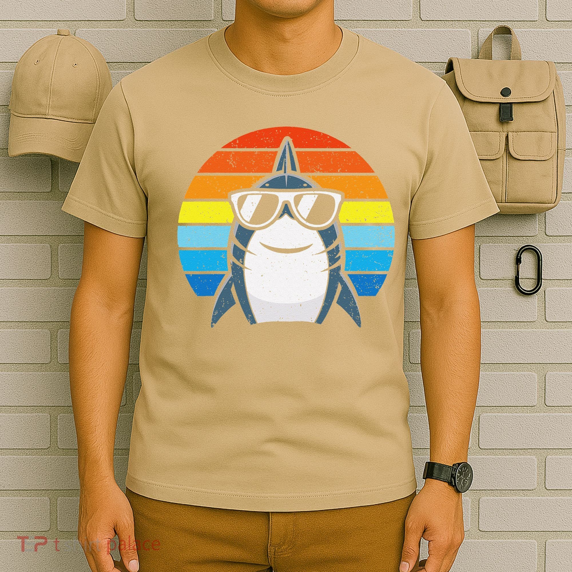 Retro Cool Shark With Sunglasses Funny Shark T-Shirt
