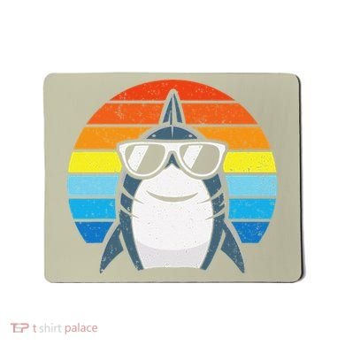 Retro Cool Shark With Sunglasses Funny Shark Mousepad