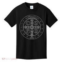 Religious Catholic St. Benedict Medal Christian Kids T-Shirt thumb 0