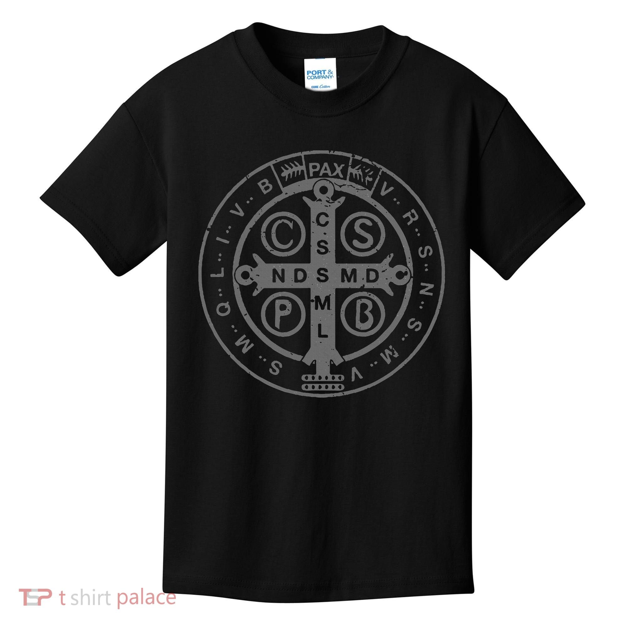 Religious Catholic St. Benedict Medal Christian Kids T-Shirt