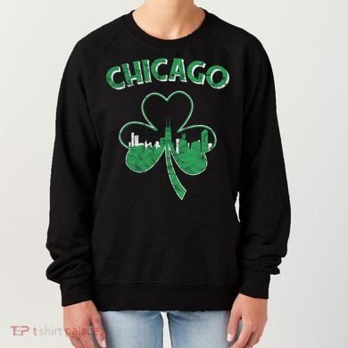 Retro Chicago St Patricks Day Shamrock Gift Women's Sweatshirt