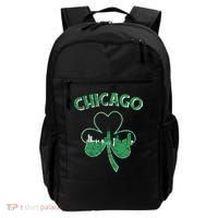 Retro Chicago St Patricks Day Shamrock Gift Backpack thumb 0