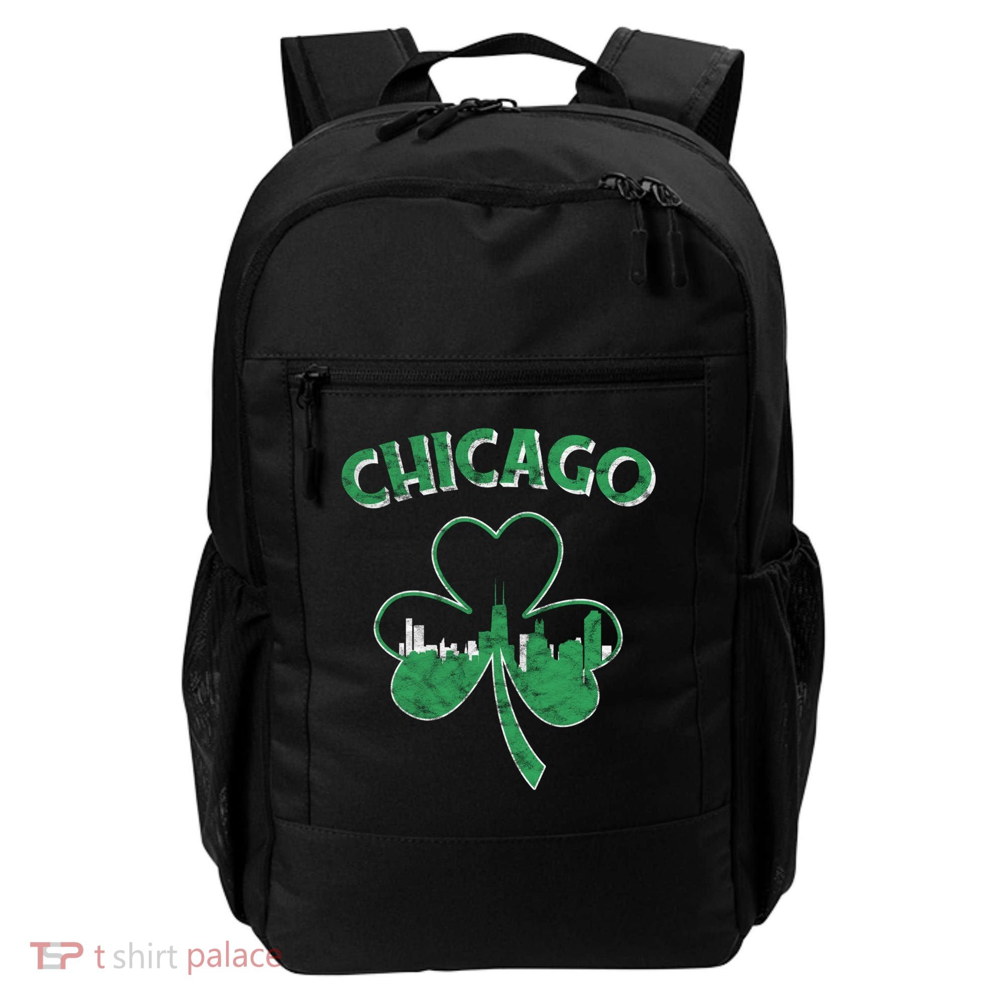 Retro Chicago St Patricks Day Shamrock Gift Backpack