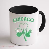 Retro Chicago St Patricks Day Shamrock Gift Coffee Mug thumb 1