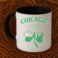Retro Chicago St Patricks Day Shamrock Gift Coffee Mug thumb 2