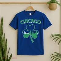 Retro Chicago St Patricks Day Shamrock Gift T-Shirt thumb 2