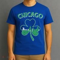 Retro Chicago St Patricks Day Shamrock Gift T-Shirt thumb 3