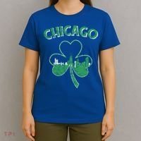 Retro Chicago St Patricks Day Shamrock Gift T-Shirt thumb 4