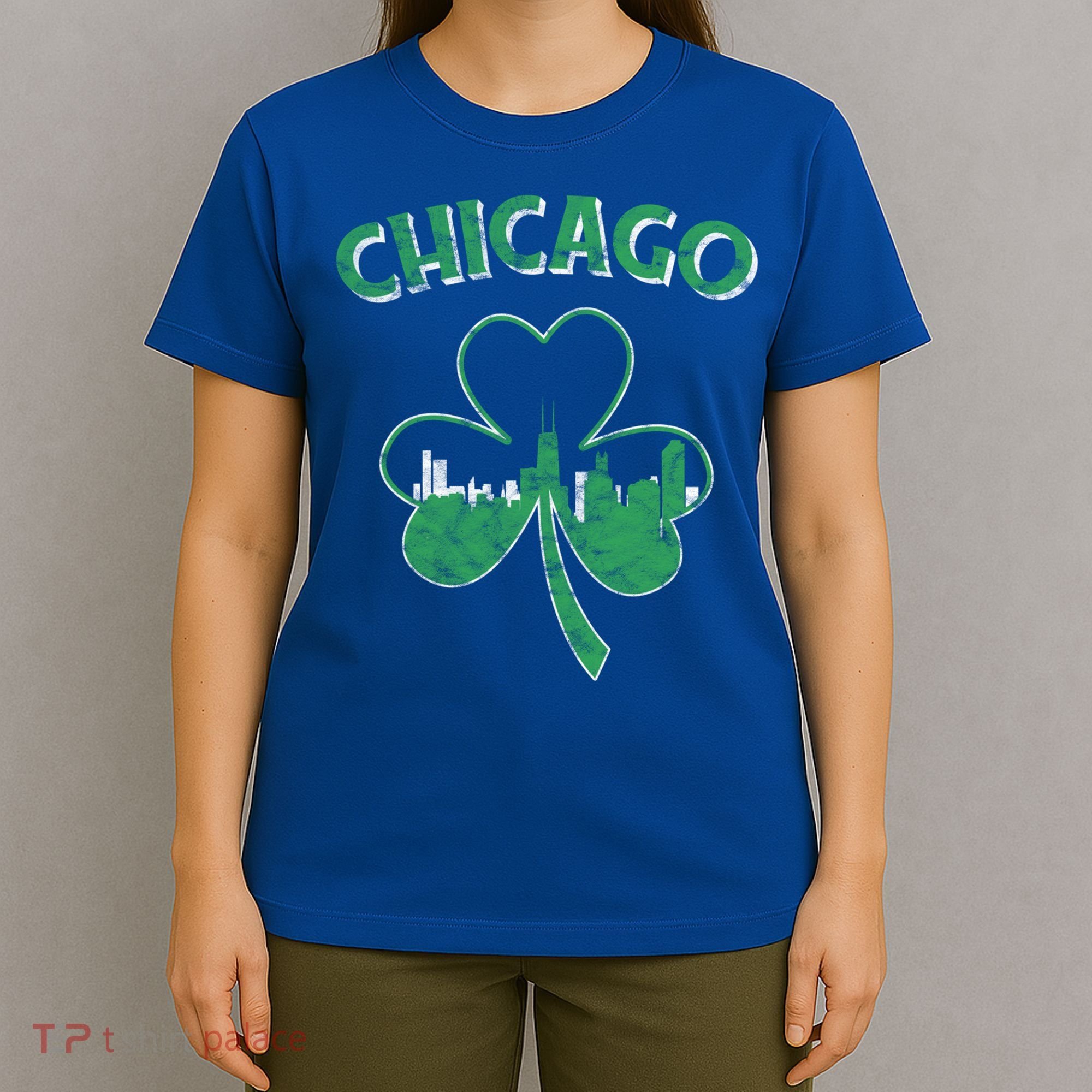 Retro Chicago St Patricks Day Shamrock Gift T-Shirt