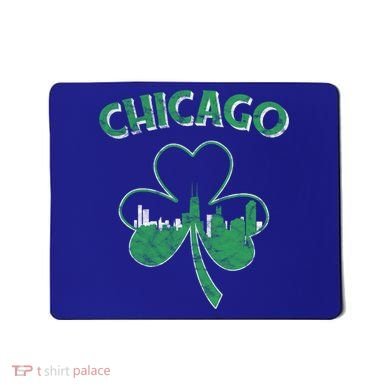 Retro Chicago St Patricks Day Shamrock Gift Mousepad