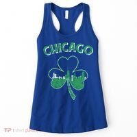 Retro Chicago St Patricks Day Shamrock Gift Women's Tank Top thumb 0