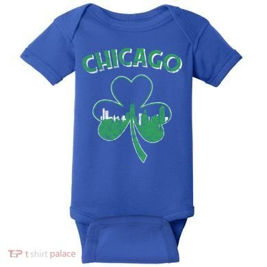 Retro Chicago St Patricks Day Shamrock Gift Baby Bodysuit